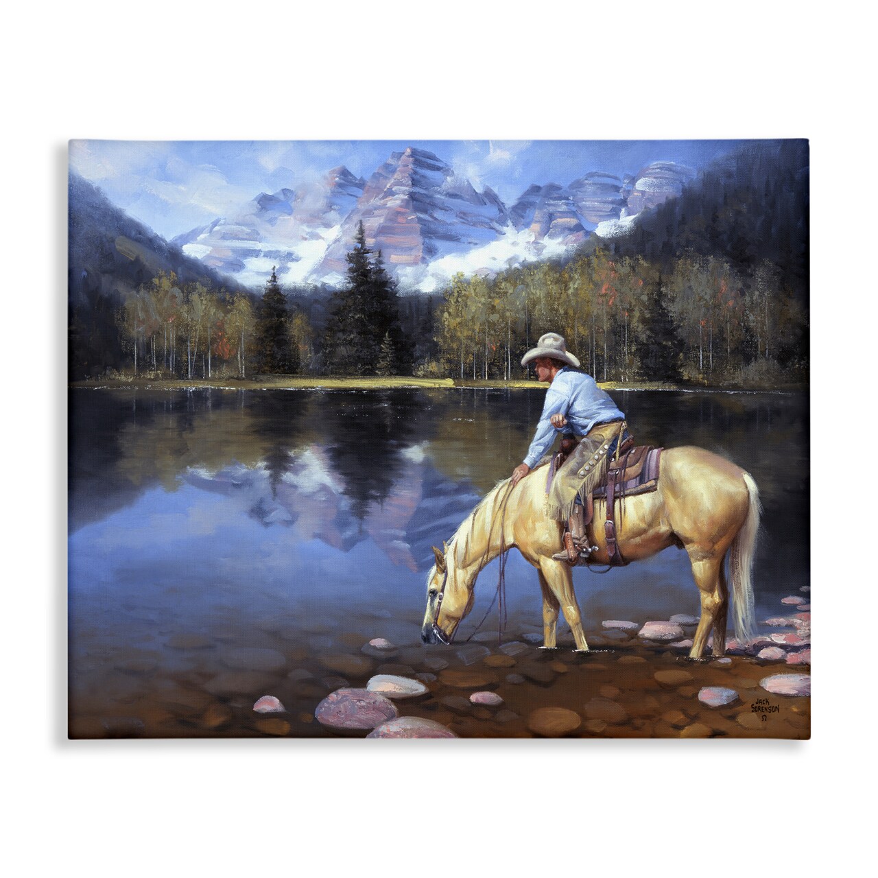 Stupell Industries Cowboy & Horse at River's Edge Canvas By Jack Sorenson
